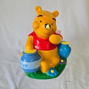Vintage Disney Winnie The Pooh Bee on Nose Hunny Cookie Jar 9" x 7" x 8"